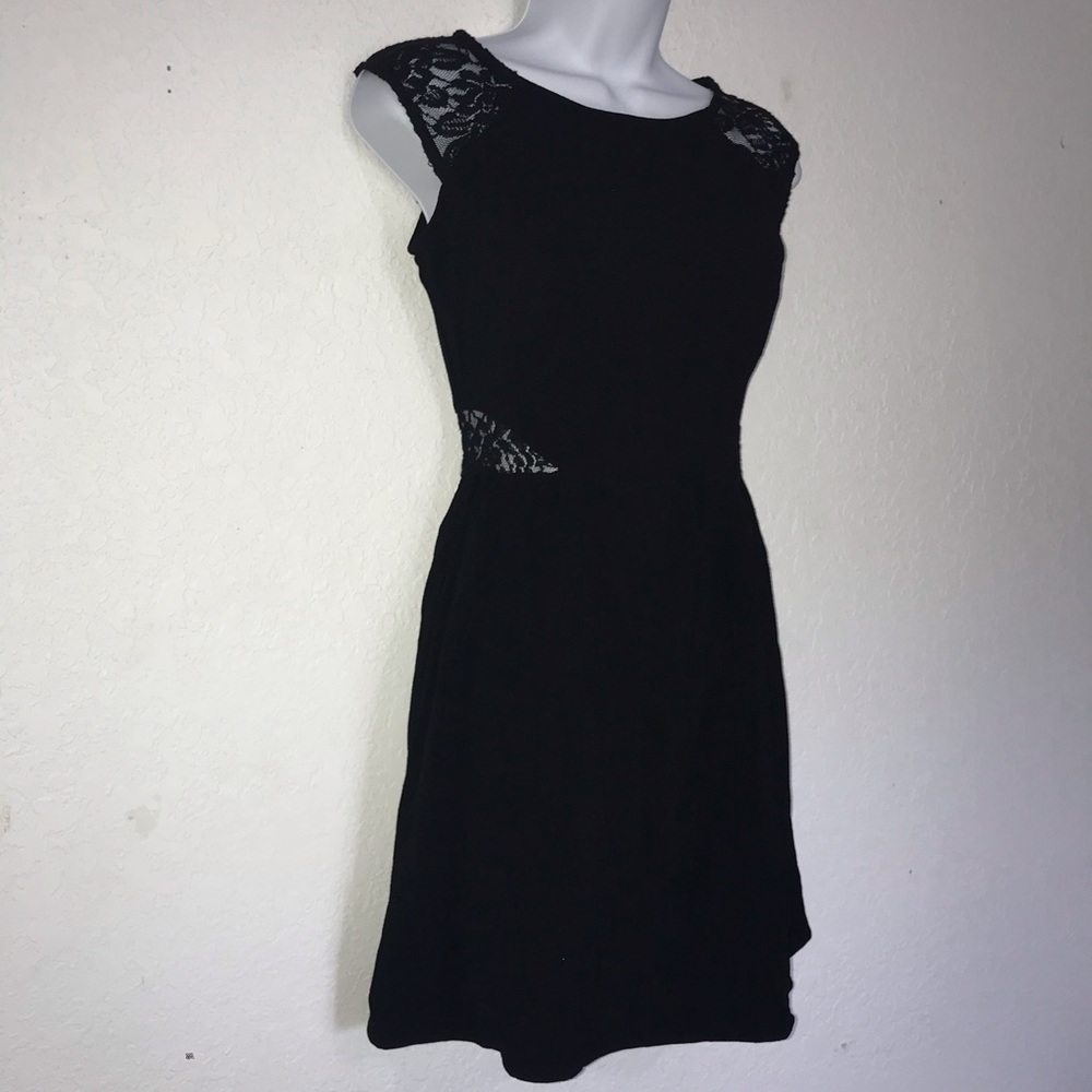 Speechless Lace Inset Sleeveless Women Junior Dress 3 Black